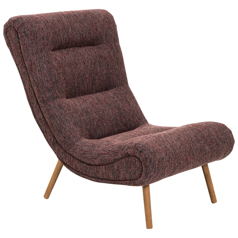 Sören – Lounge-Sessel in Rot meliert, schlanke Silhouette